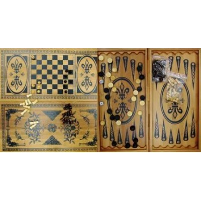 Шахматы-нарды 2в1 60х60см бамбук  В6030-С
